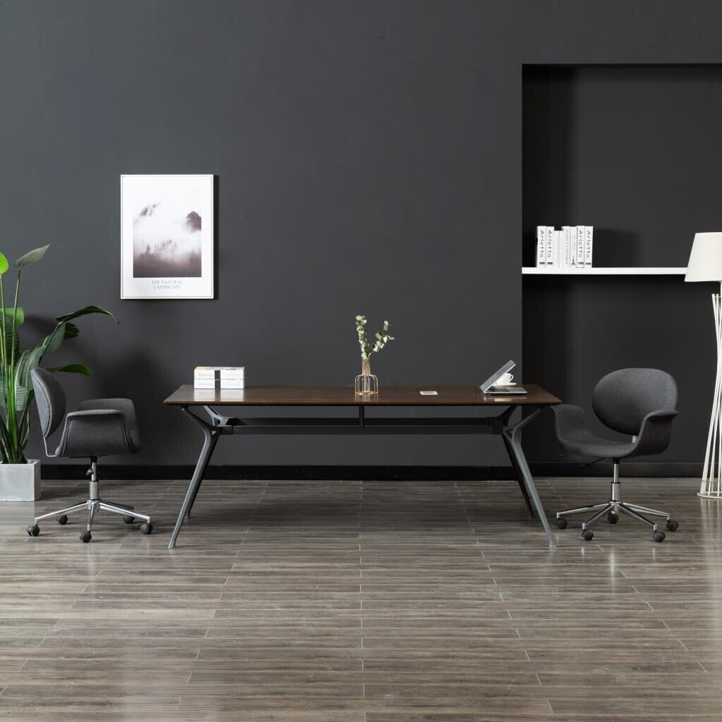vidaXL Dining room chair swivel gray fabric