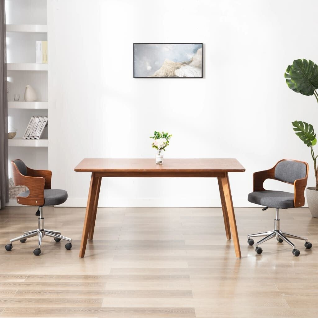 vidaXL Dining room chair swivel gray bentwood and fabric