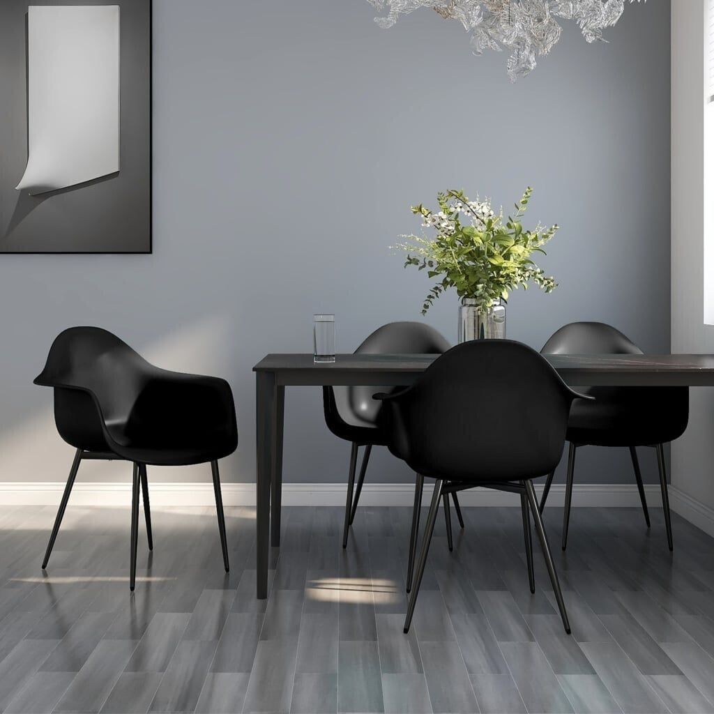 vidaXL Dining room chairs 4 pcs. Black PP