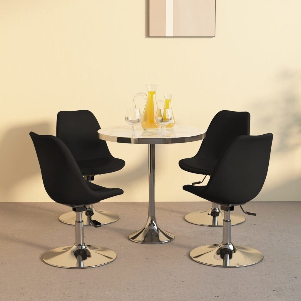 vidaXL Dining room chairs 4 pcs. Swivel black fabric