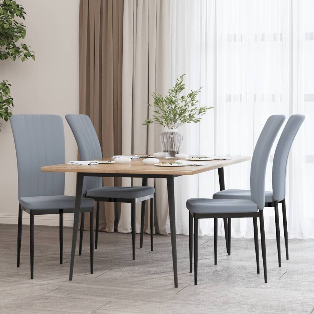 vidaXL Dining room chairs 4 pcs. Light gray velvet