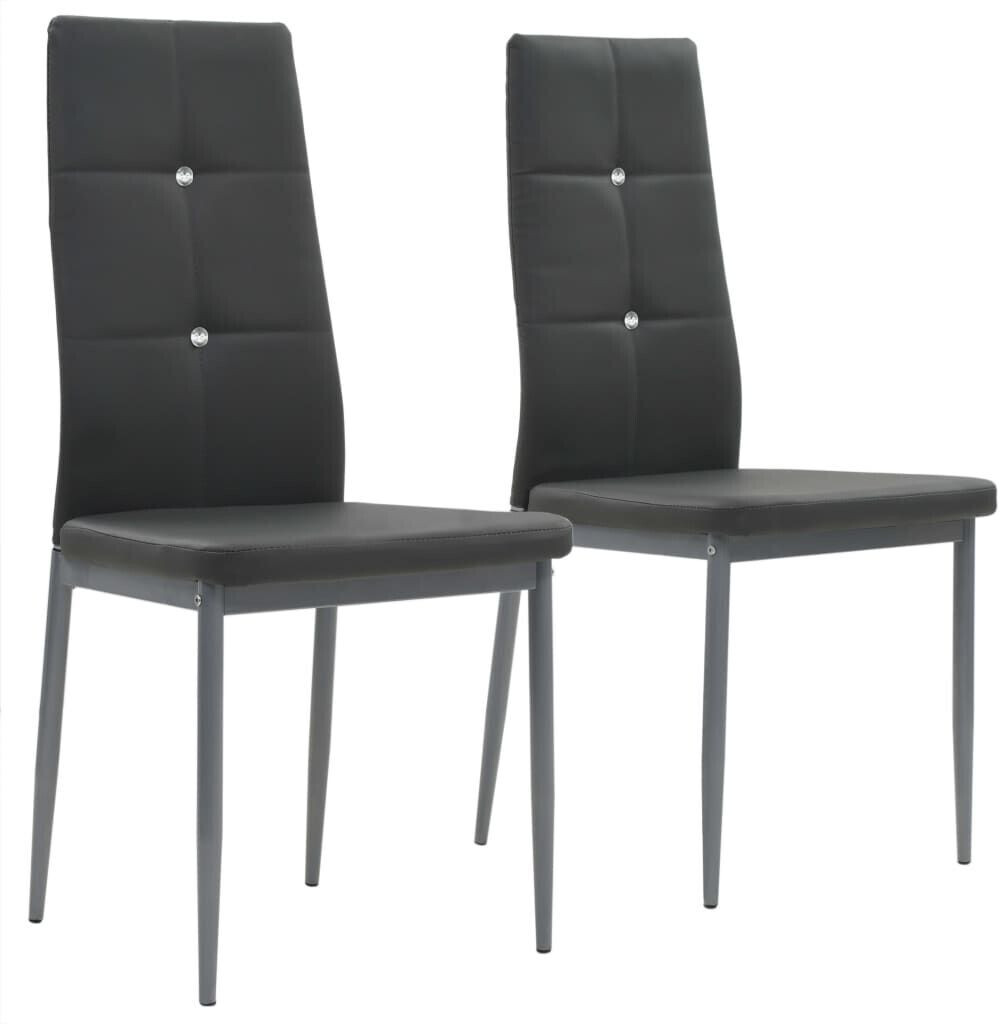 vidaXL Dining room chairs 2 pcs. Gray faux leather
