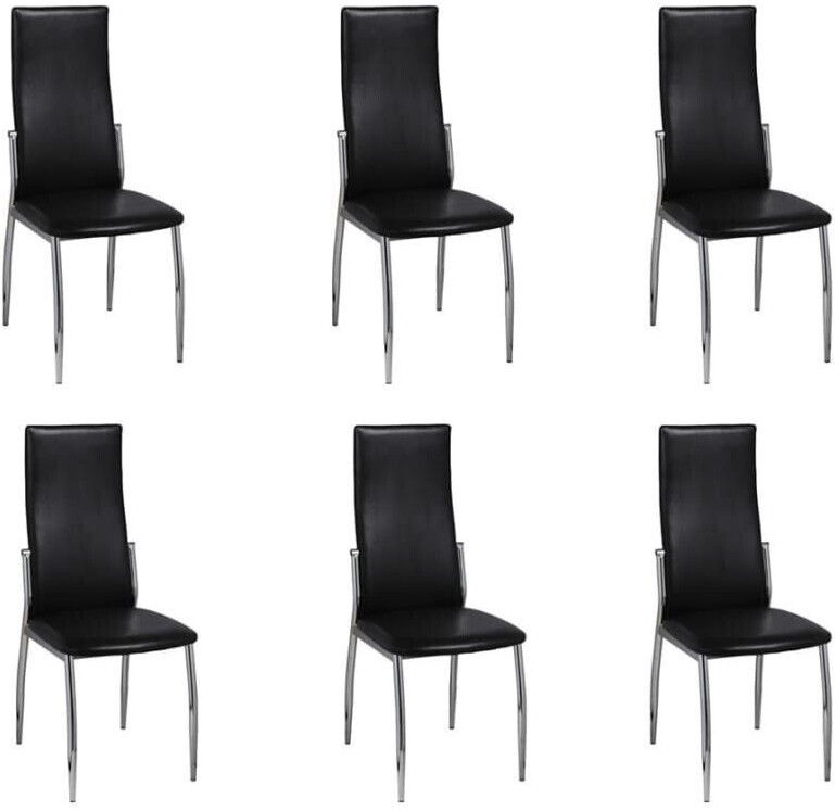 vidaXL Dining room chairs 6 pcs. Black faux leather