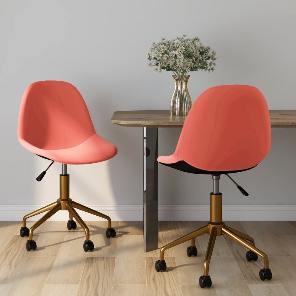 vidaXL Dining room chairs 2 pcs. Swivel pink velvet