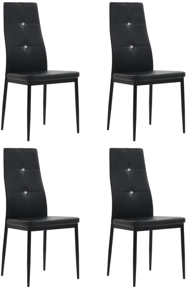 vidaXL Dining room chairs 4 pcs. Black faux leather