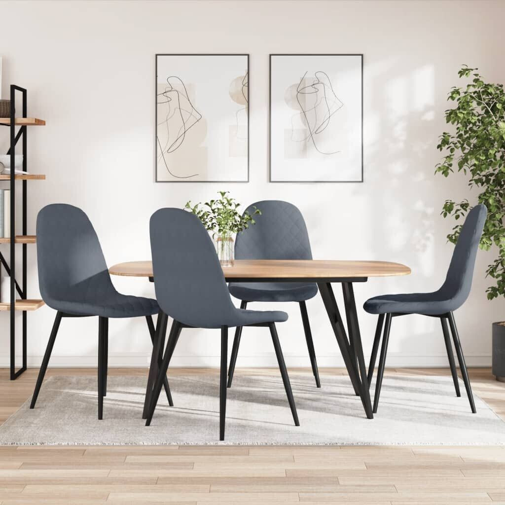 vidaXL Dining room chairs 4 pcs. Dark gray velvet