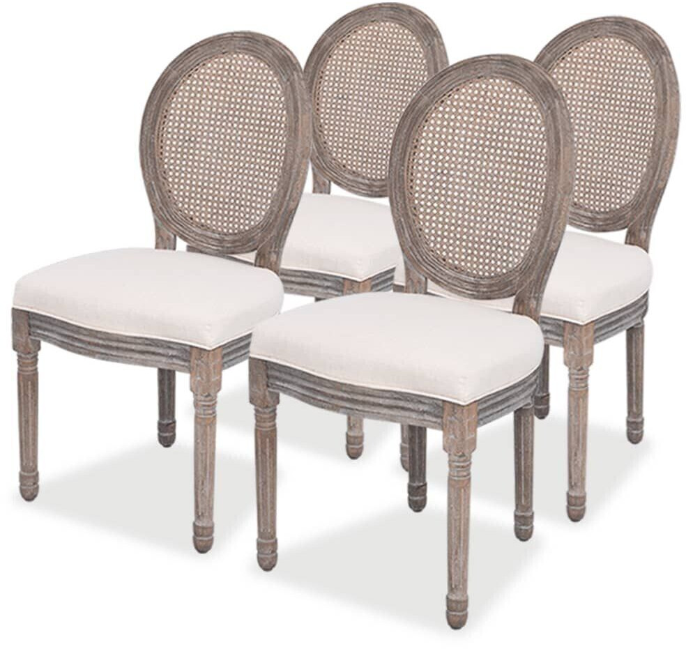 vidaXL Dining room chairs 4 pcs. Cream fabric