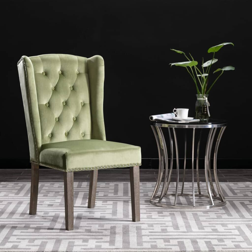 vidaXL Dining room chair light green velvet