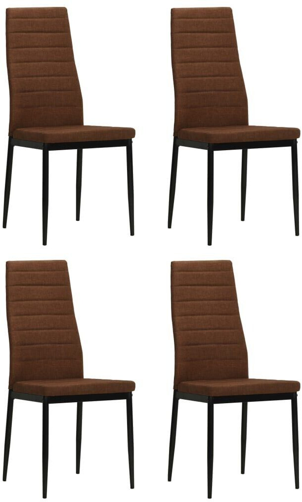 vidaXL Dining room chairs 4 pcs. Brown fabric