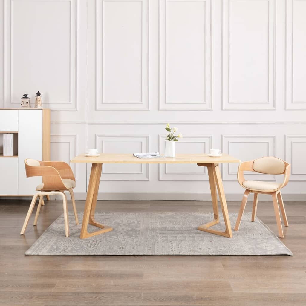 vidaXL Dining room chairs 2 pcs. bentwood and faux leather