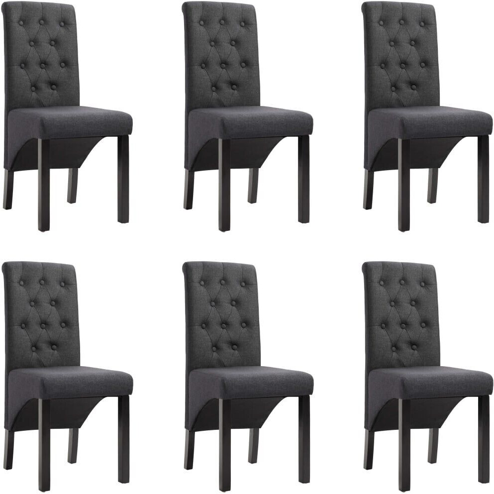 vidaXL Dining room chairs 6 pcs. Dark gray fabric