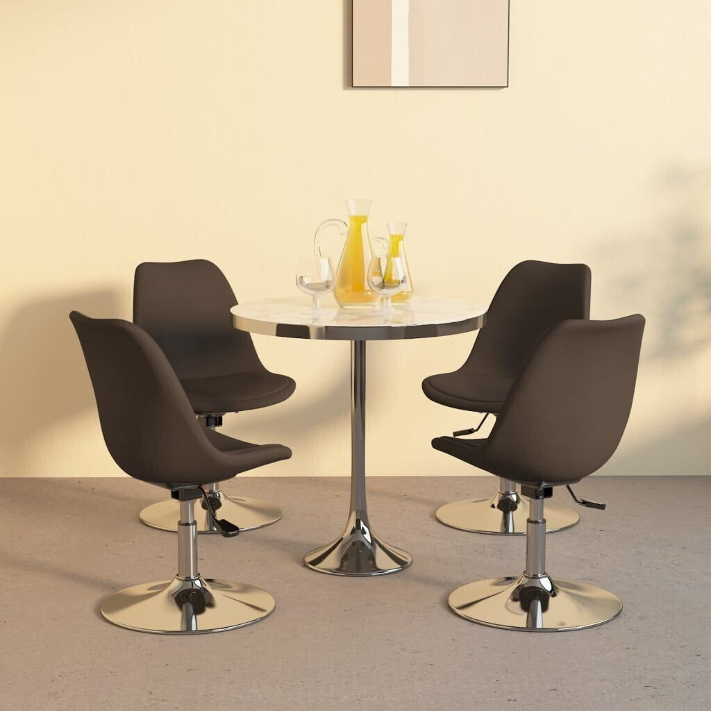 vidaXL Dining room chairs 4 pcs. Swivel dark brown fabric