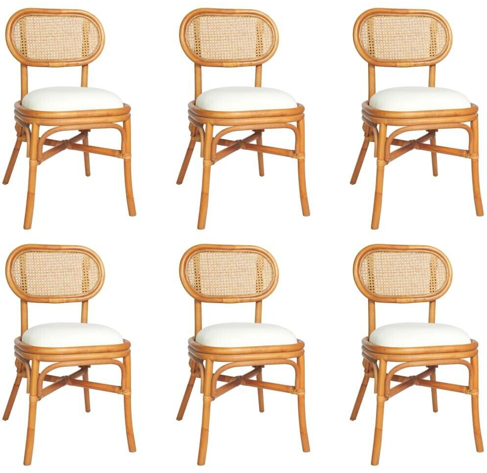 vidaXL Dining room chairs 6 pcs. Light brown linen cover