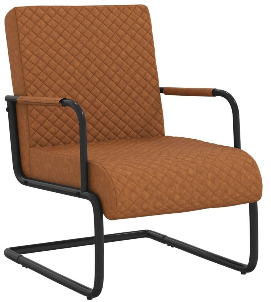 vidaXL Cantilever chair matt brown faux leather