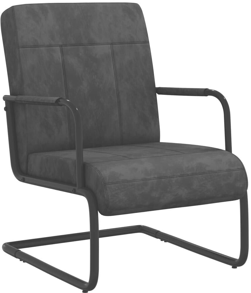 vidaXL Cantilever chair dark gray velvet