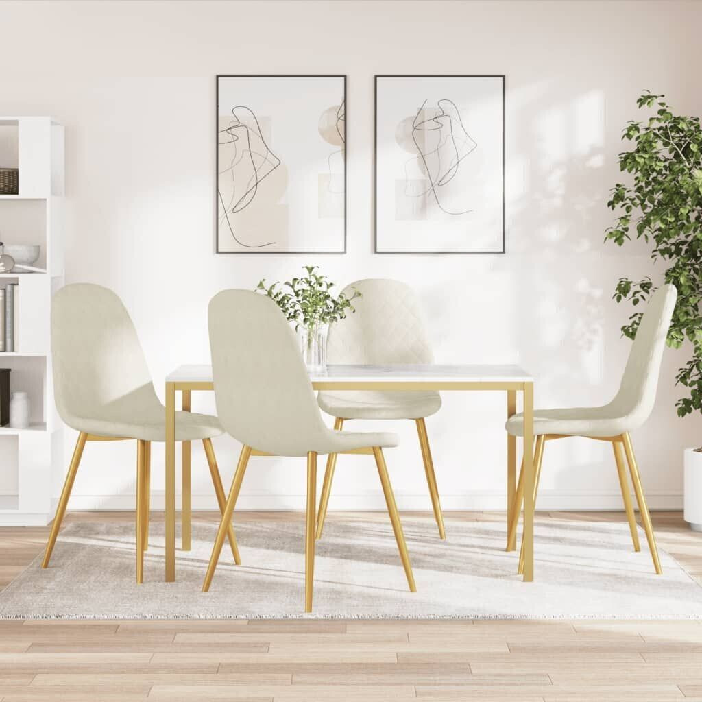 vidaXL Dining room chairs 4 pcs. Cream white velvet