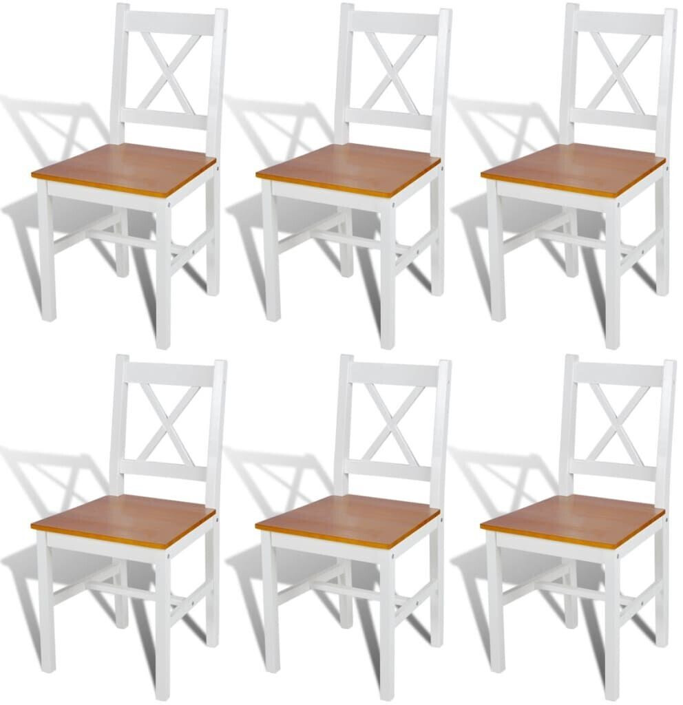 Photos - Dining Table VidaXL Dining room chairs 6 pcs. White pine wood 