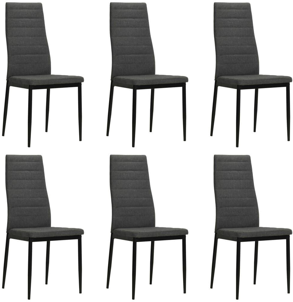 vidaXL Dining room chairs 6 pcs. Fabric dark gray