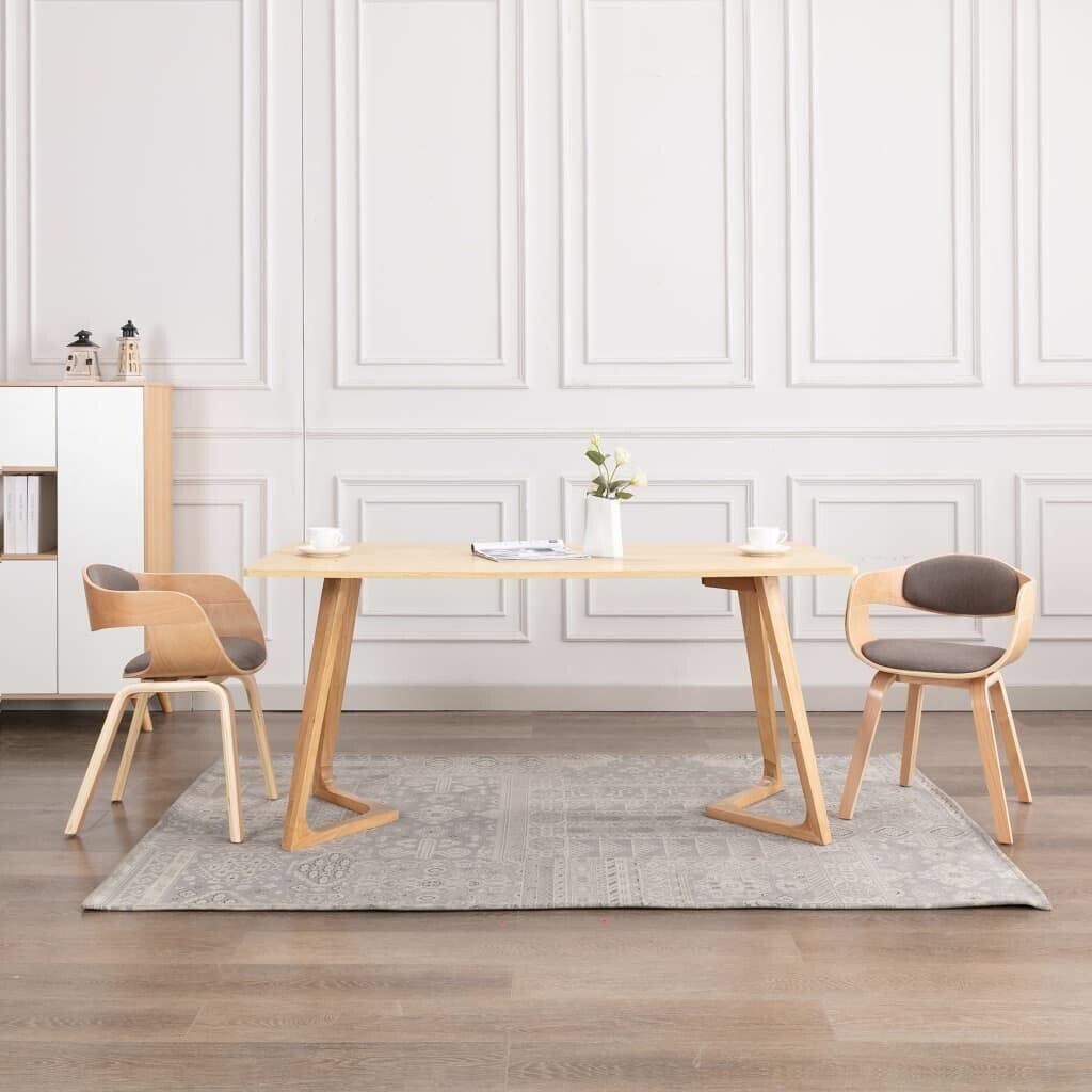 vidaXL Dining room chairs 2 pcs. bentwood and taupe fabric