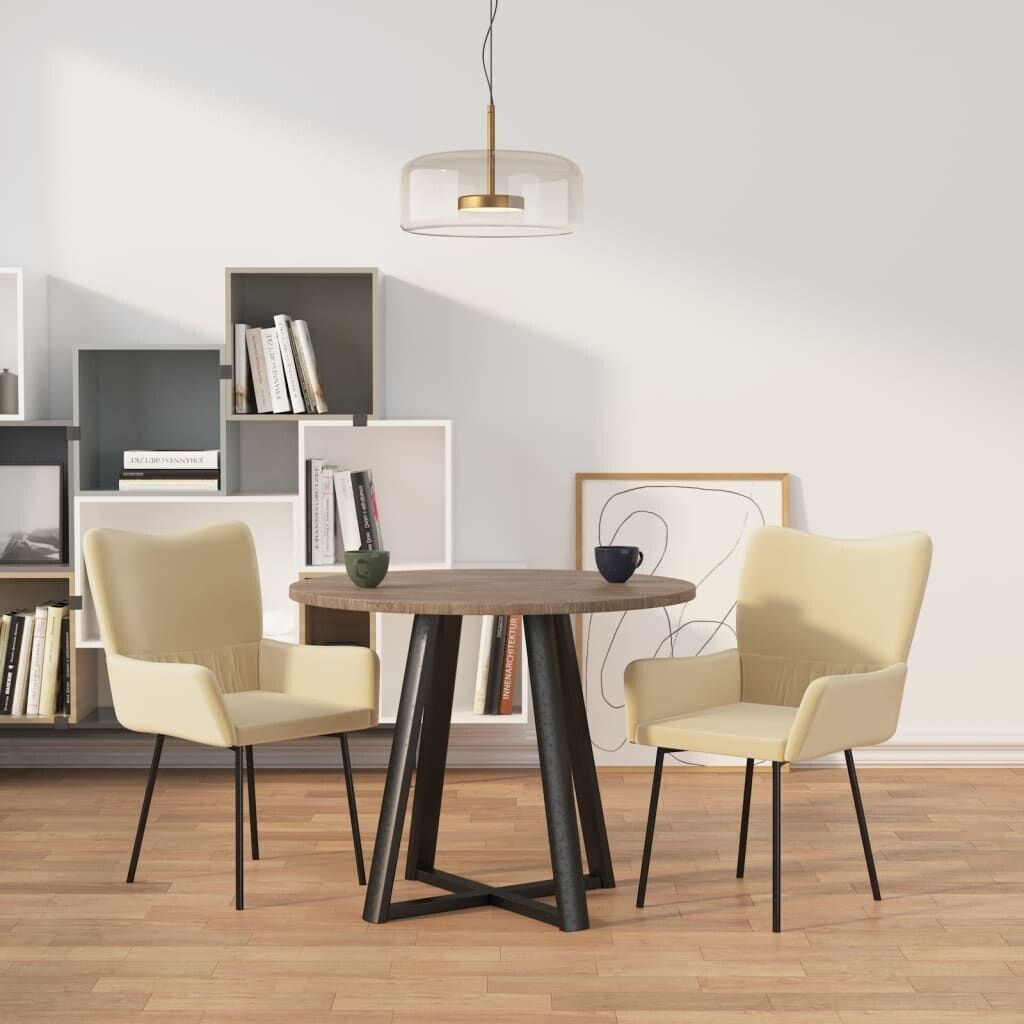 vidaXL Dining room chairs 2 pcs. Cream velvet