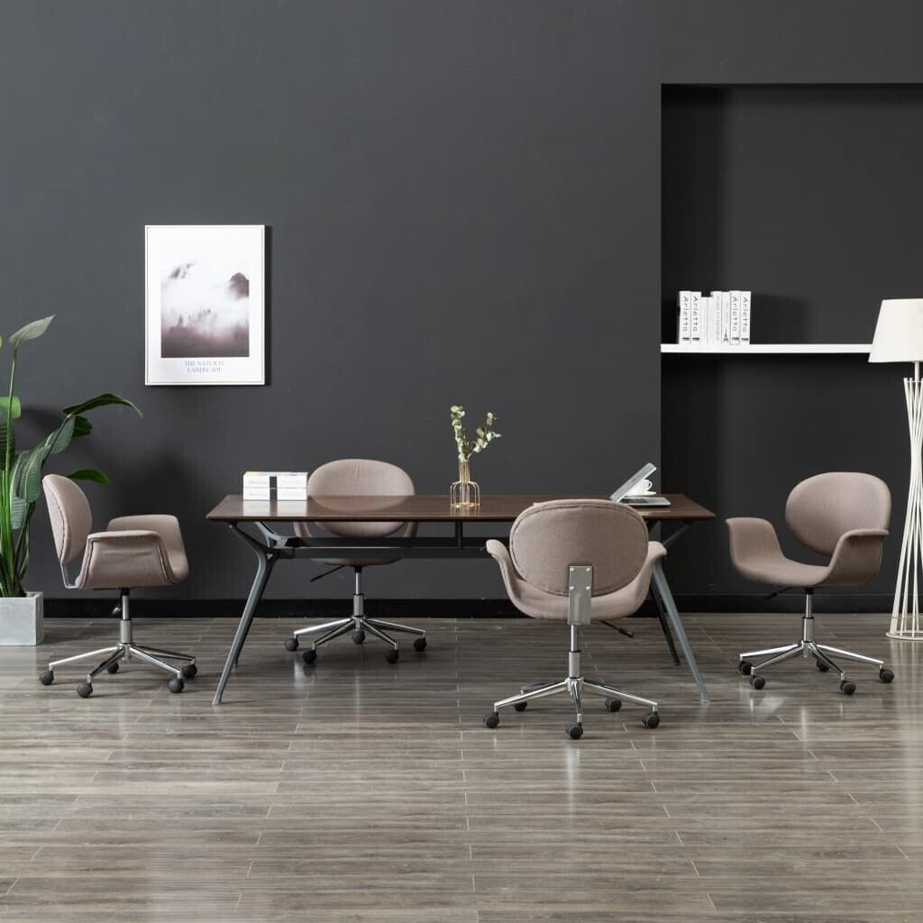 vidaXL Swivel dining chairs 4 pcs. Taupe fabric