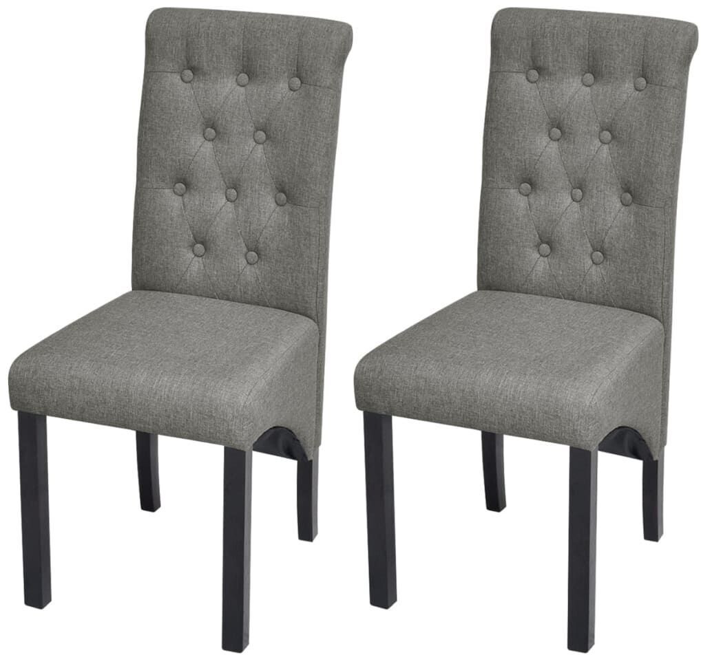 vidaXL Dining room chairs 2 pcs. Light gray fabric