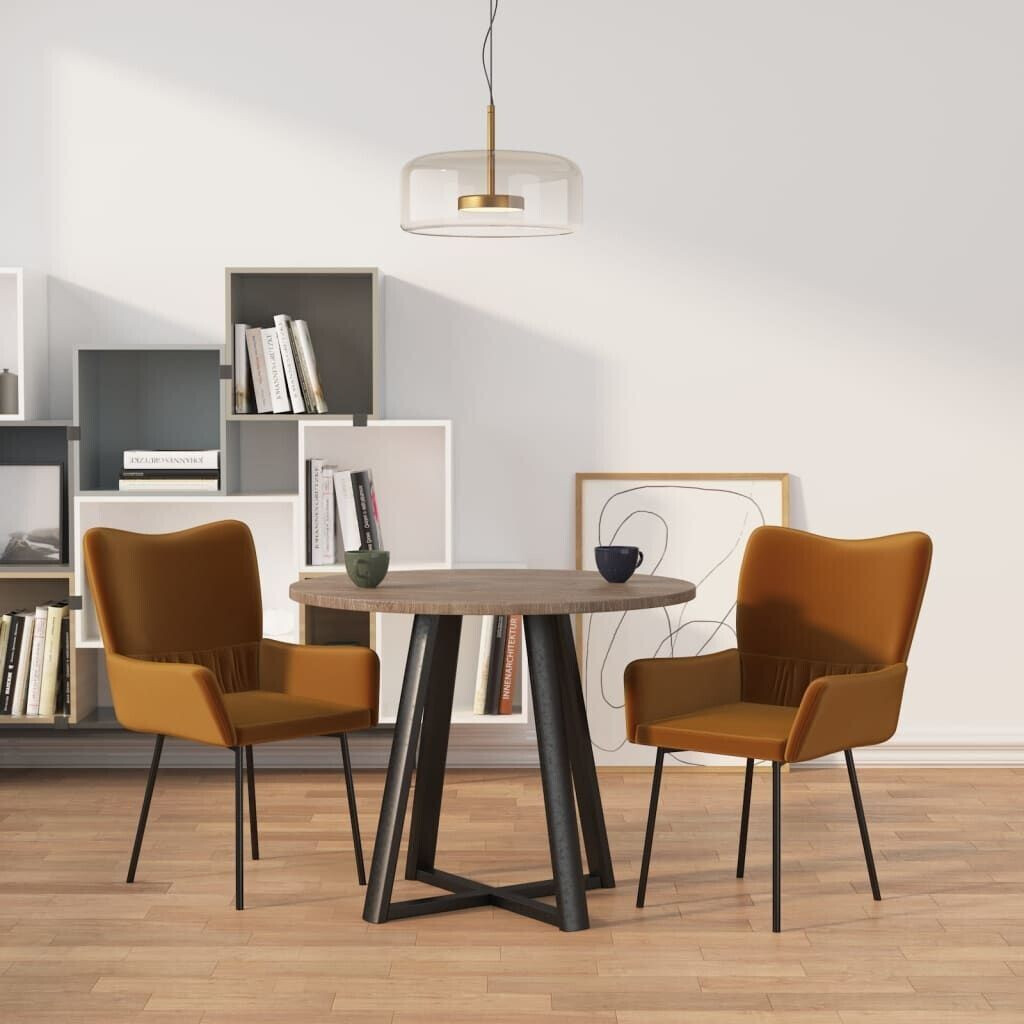 vidaXL Dining room chairs 2 pcs. Brown velvet