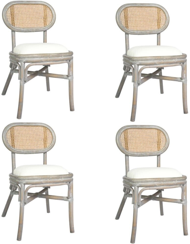 vidaXL Dining room chairs 4 pcs. Gray linen cover