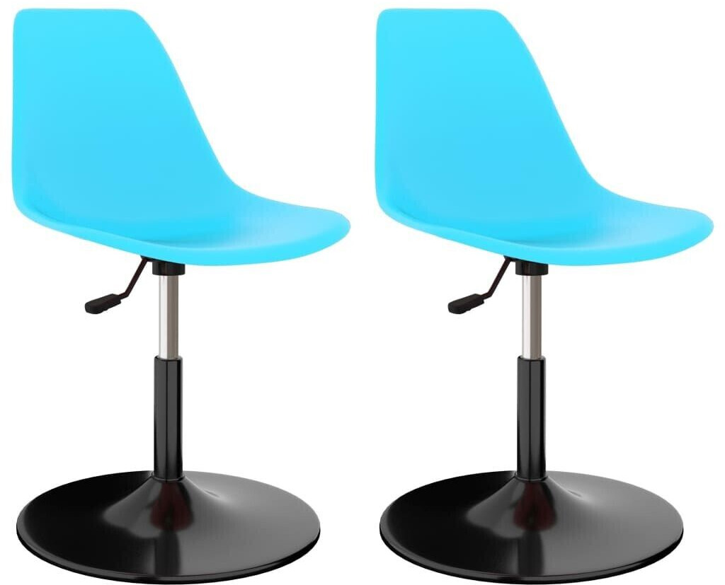 vidaXL Swivel dining chairs 2 pcs. Blue PP