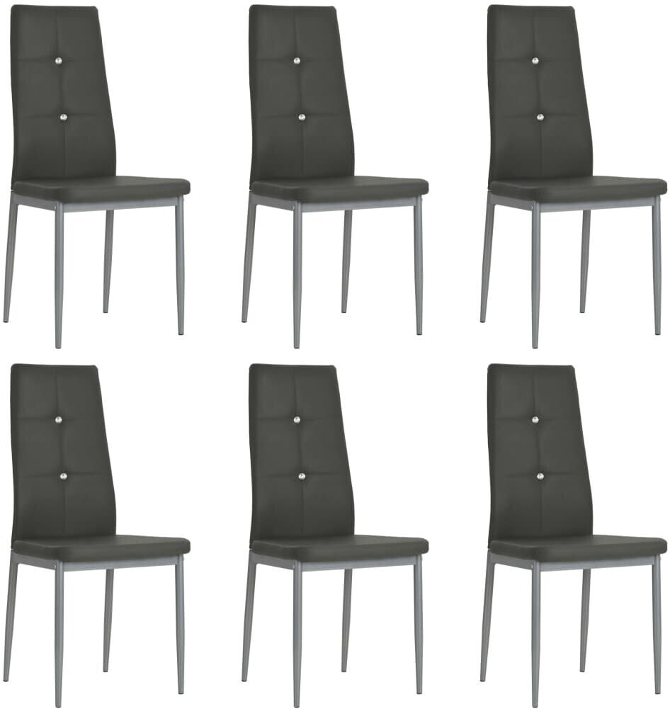 vidaXL Dining room chairs 6 pcs. faux leather gray