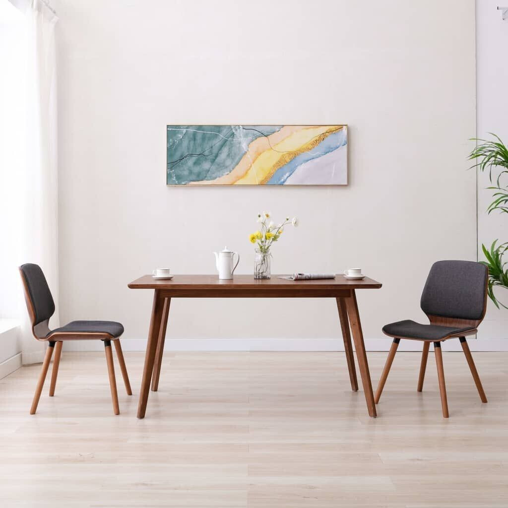 vidaXL Dining room chairs 2 pcs. Gray fabric