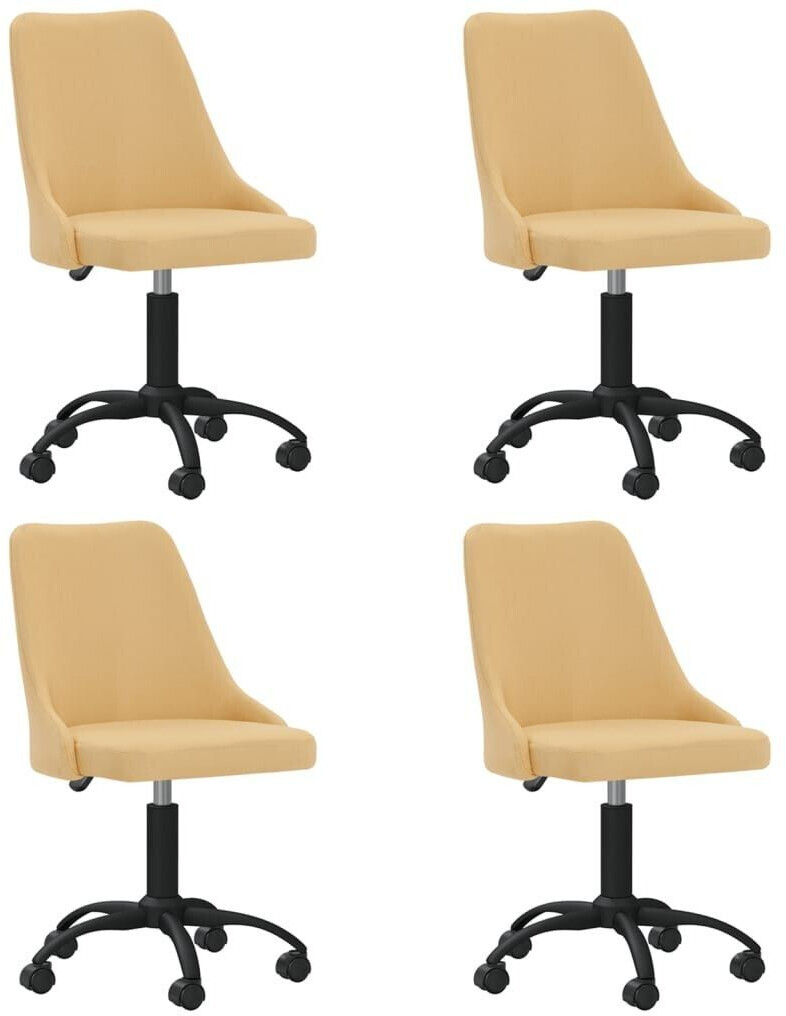 vidaXL Dining room chairs 4 pcs. Swivel yellow fabric