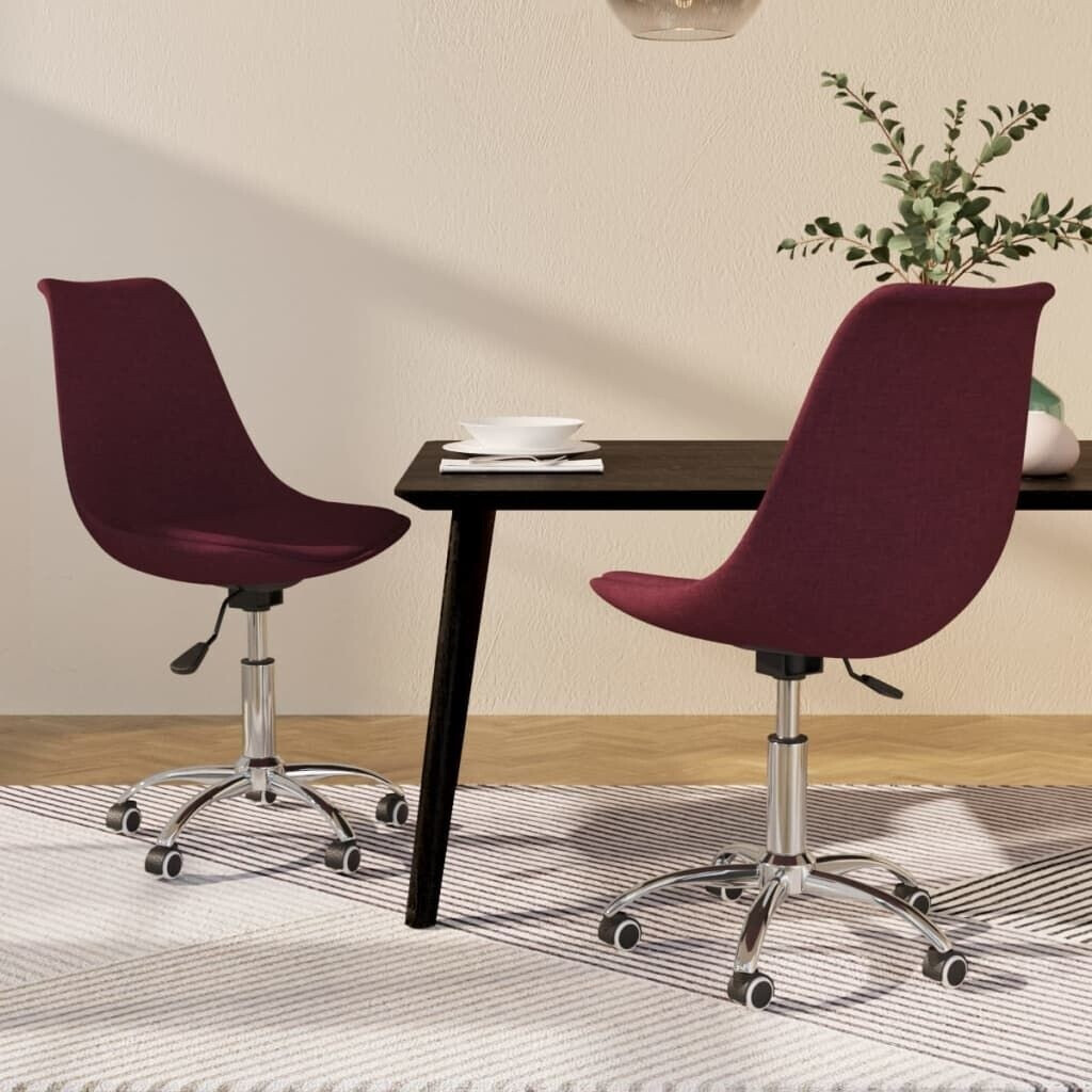 vidaXL Dining room chairs 2 pcs. Swivel purple fabric
