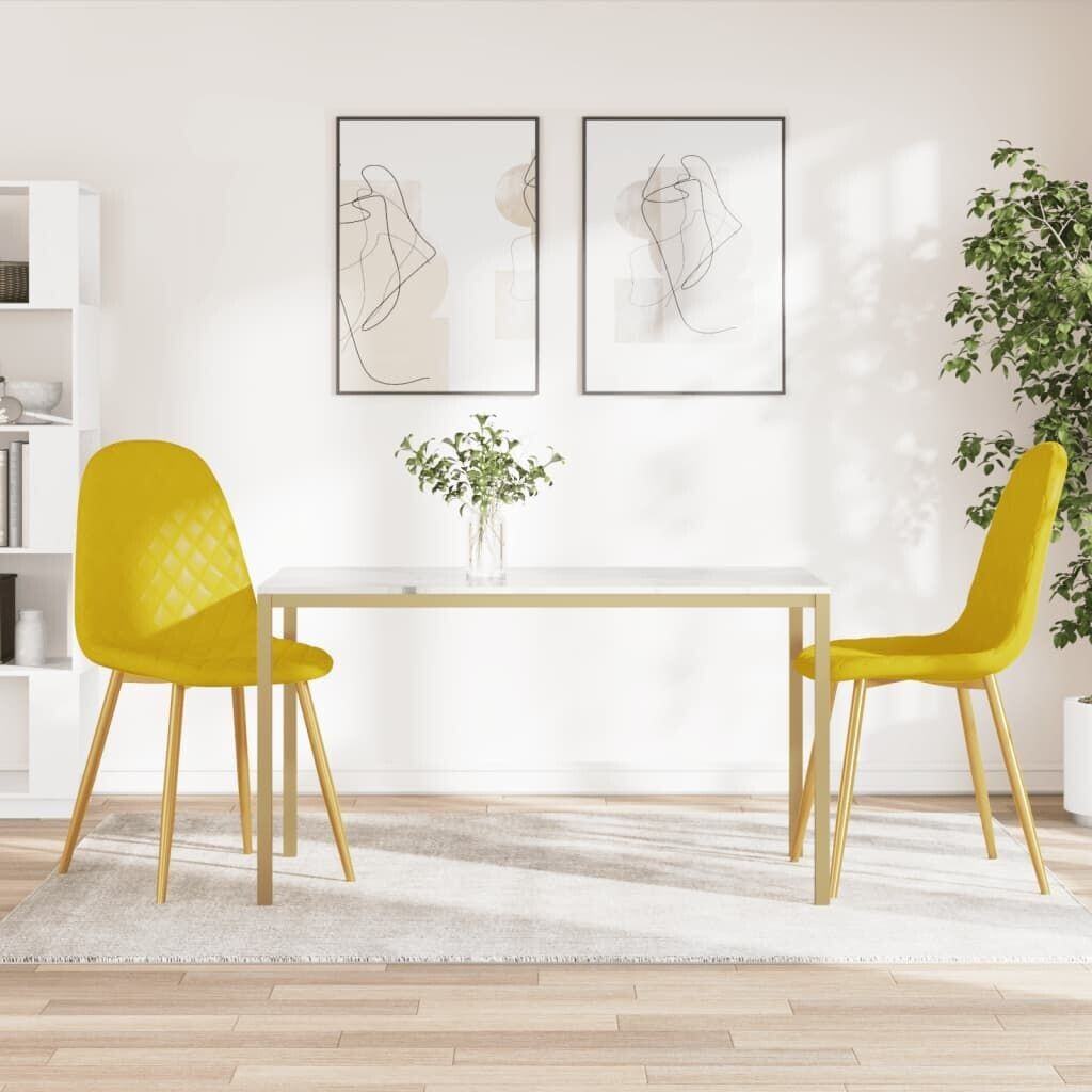 vidaXL Dining room chairs 2 pcs. Mustard yellow velvet