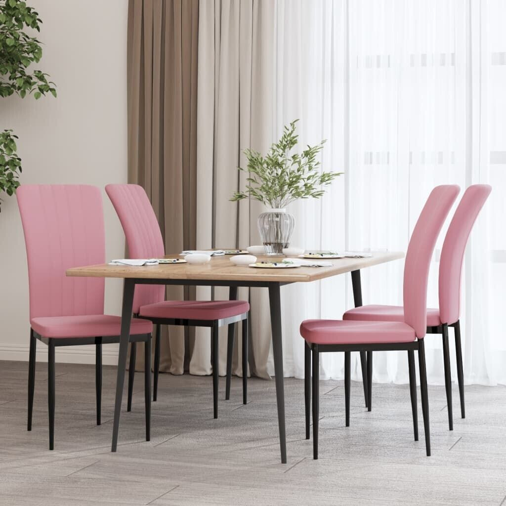vidaXL Dining room chairs 4 pcs. Pink velvet