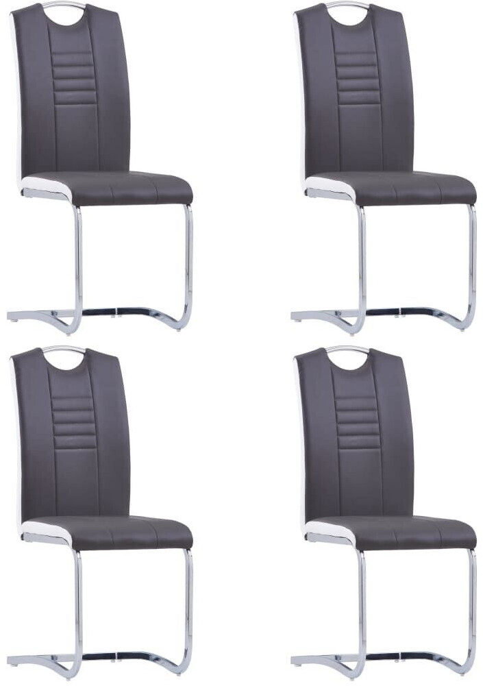 vidaXL Cantilever chairs 4 pcs. Gray faux leather