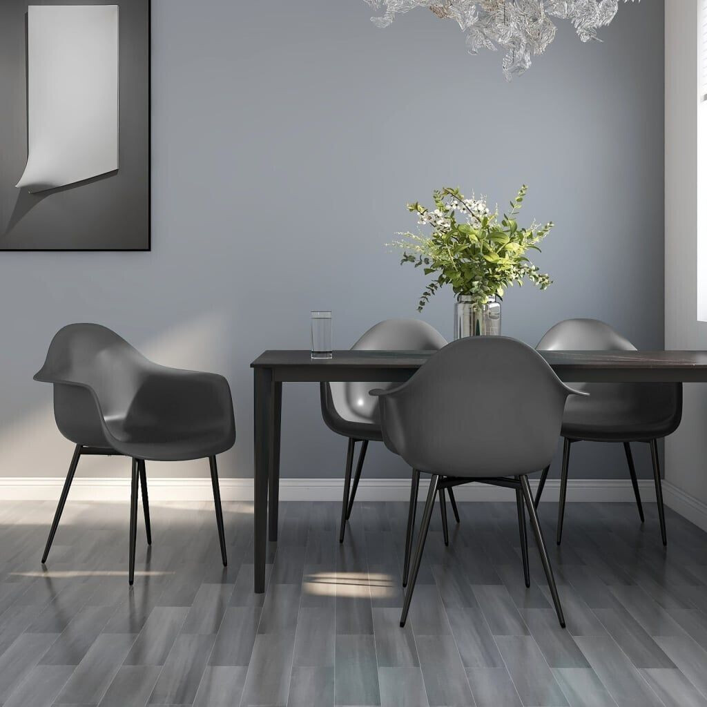 vidaXL Dining room chairs 4 pcs. Gray PP