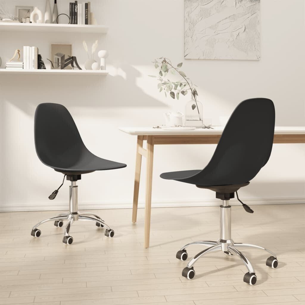 vidaXL Dining room chairs 2 pcs. Rotatable light gray PP