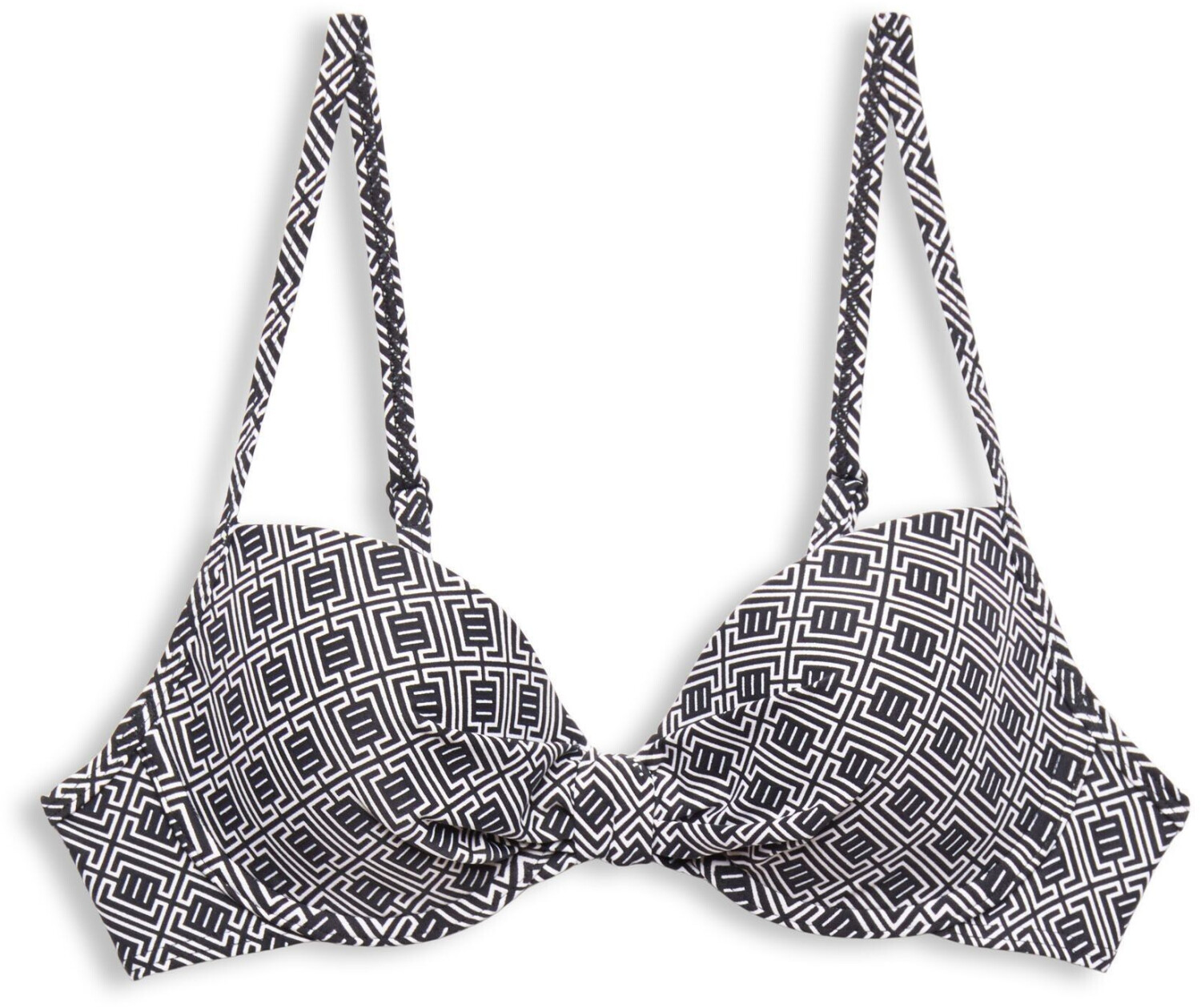Esprit Bikini top with padded underwired cups and print (014EF1A309) black