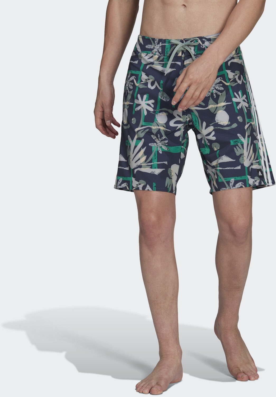 Adidas Seasonal Floral Beach Tech Shorts 28 shadow navy/silver green (HT2135)