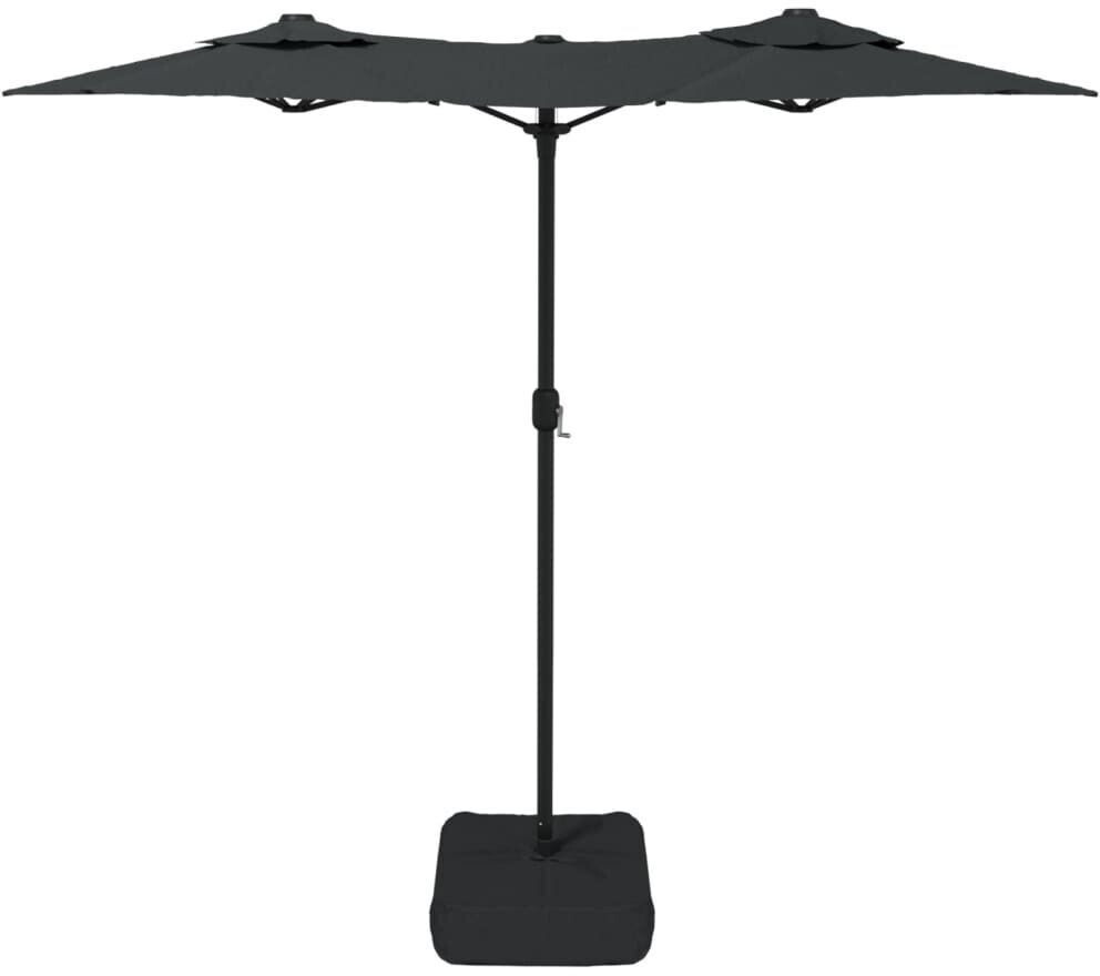 vidaXL Double parasol with LEDs 316x240 cm anthracite