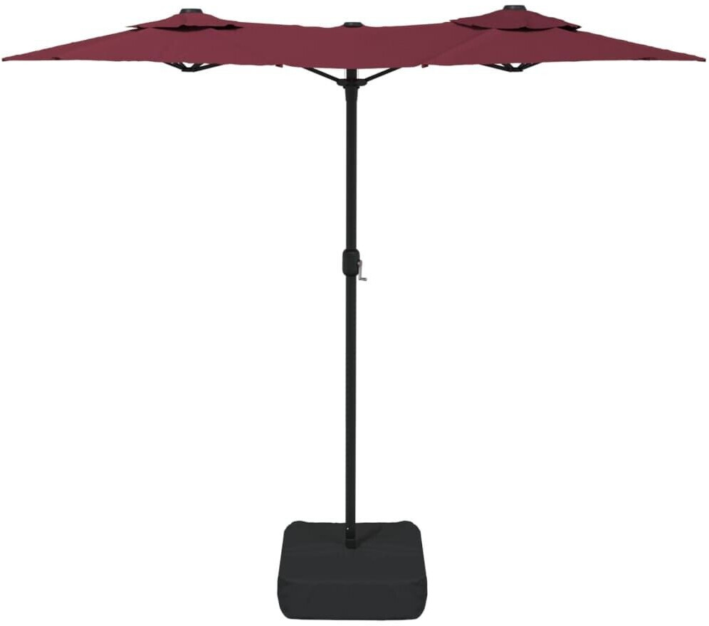 vidaXL Double parasol with LEDs 316x240 cm red