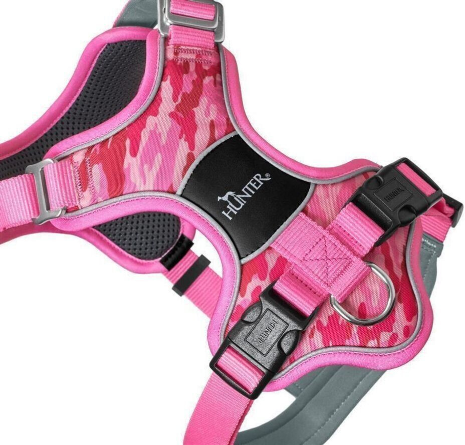 HUNTER Harnais pour chien camouflage pink M 2.0cm HUNTER Harnais pour chien camouflage pink M 2.0cm