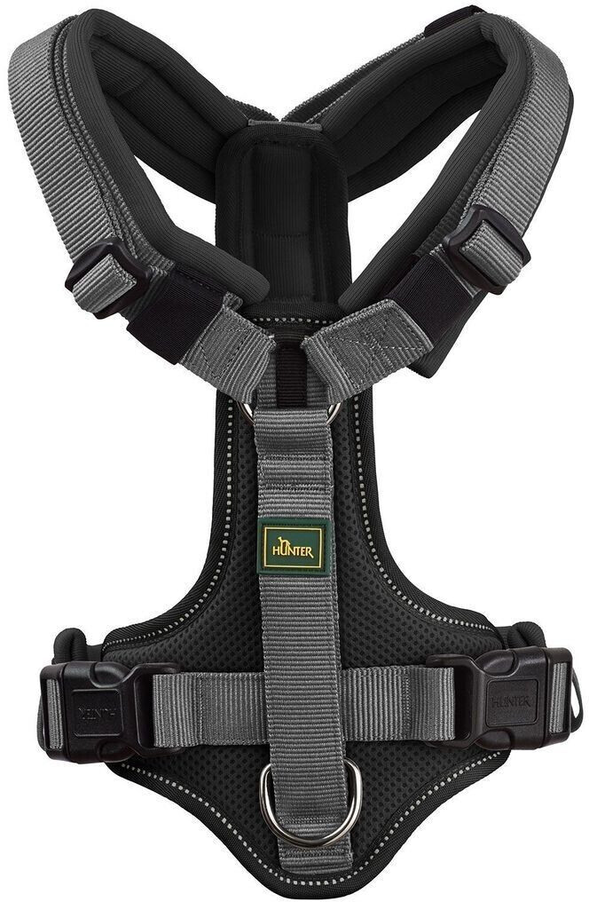 HUNTER Harnais pour chien with handle black/gray L 2.5cm