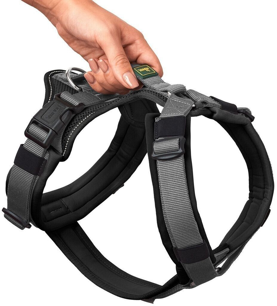 HUNTER Harnais pour chien with handle black/gray L 2.5cm