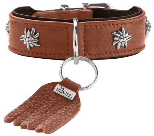 HUNTER Collier pour chien cognac/black S-M 50cm 3.5cm HUNTER Collier pour chien cognac/black S-M 50cm 3.5cm