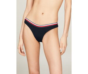 Tommy Hilfiger Global Stripe High Leg Cheeky Bikini Bottoms (UW0UW05293) desert sky