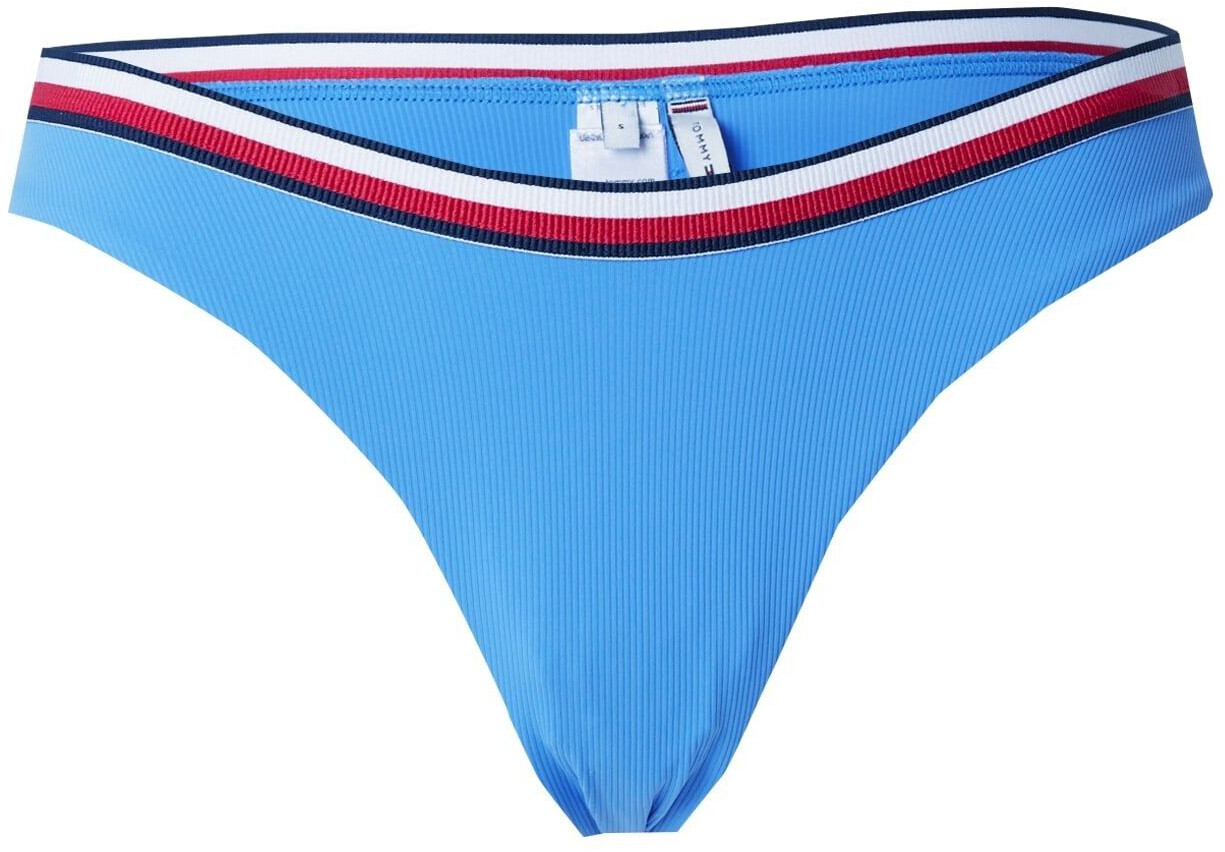 Tommy Hilfiger Global Stripe High Leg Cheeky Bikini Bottoms (UW0UW05293) blue spell