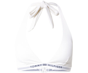 Tommy Hilfiger Tonal Logo Fixed Triangle Bikini Top (UW0UW05257) ancient white