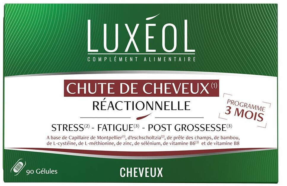 Luxéol Chute de cheveux réactionnelle (90 gélules)